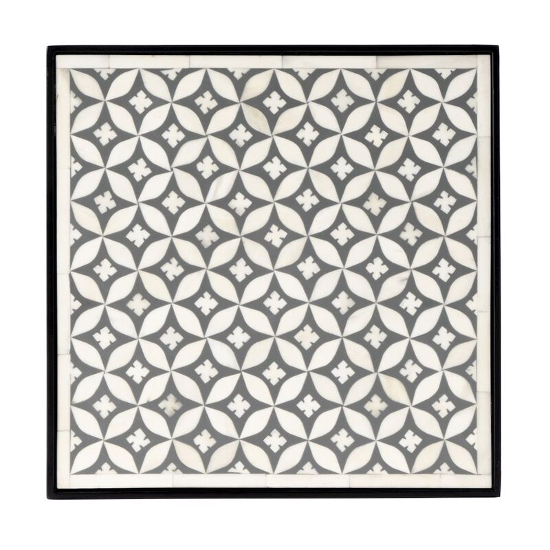 Butler Specialty Lana Resin and Bone Inlay Side Table, Gray