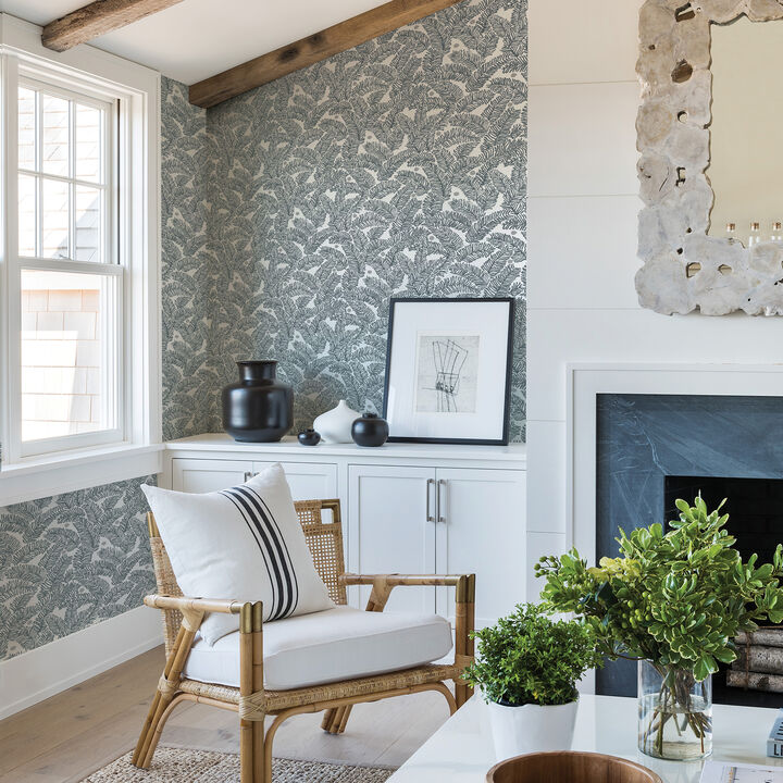 Athina Grey Fern Wallpaper