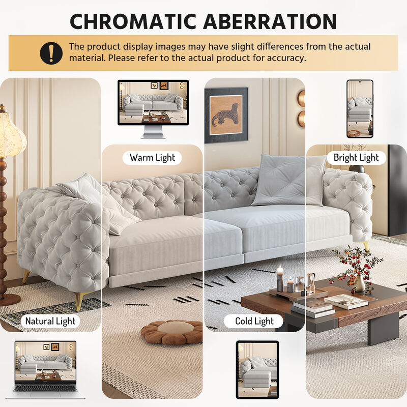 Merax Convertible Sleeper Sofa Bed with Ottoman image number 4