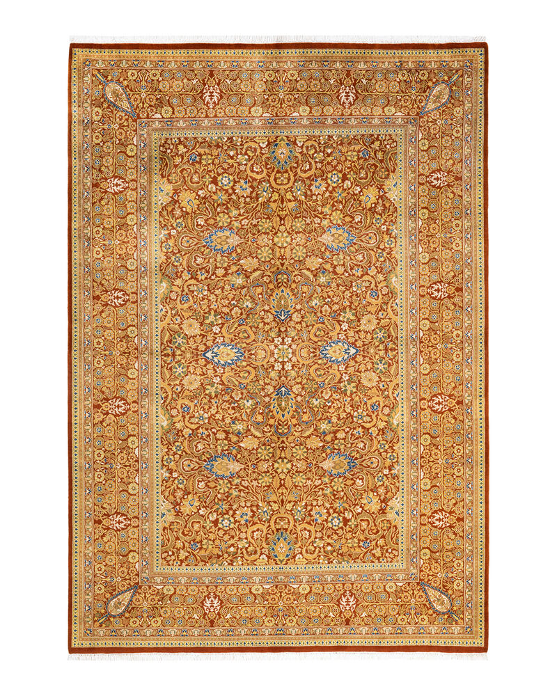Mogul, One-of-a-Kind Hand-Knotted Area Rug  - Orange, 6' 1" x 8' 10" image number 1