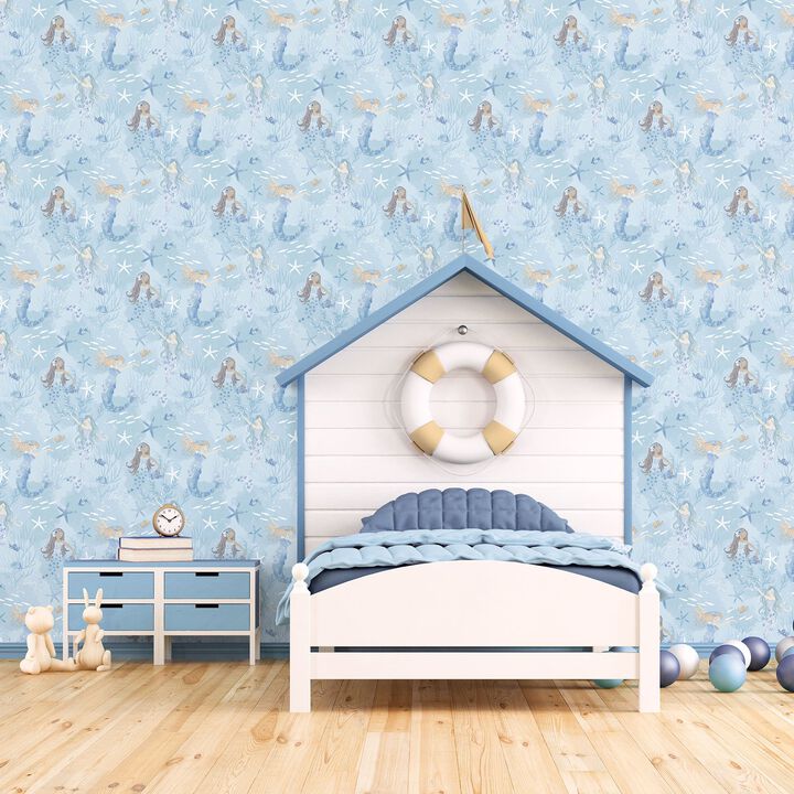 Tiny Tots 2 Mermaids Blue Wallpaper G78388