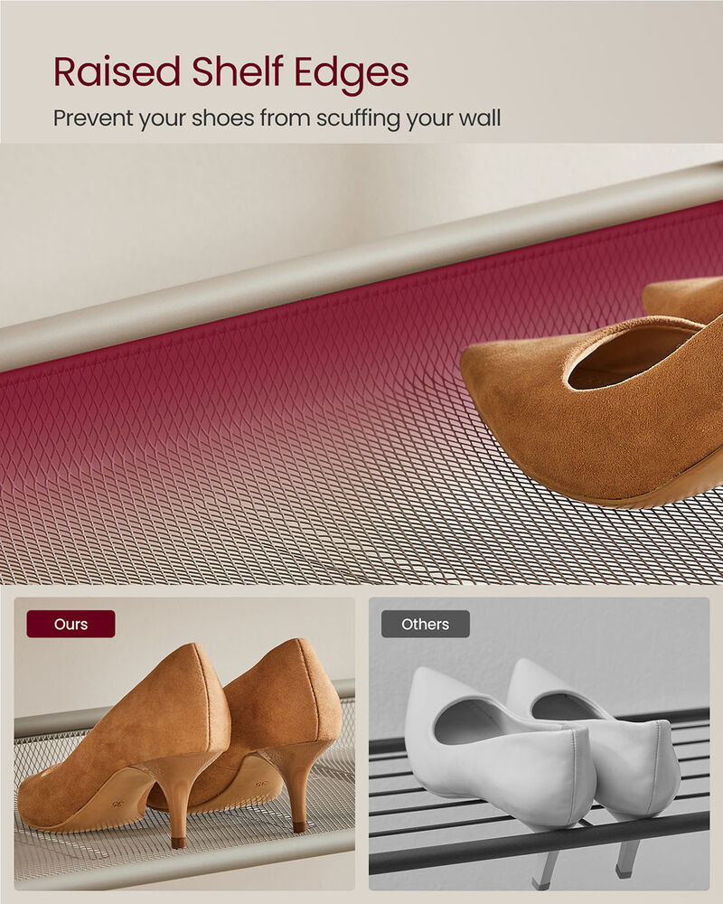 Shoe Organizer Rack with 5 Shelves and Extra Top Space &ndash; Tall Storage Unit for Footwear, Bags & Small Items