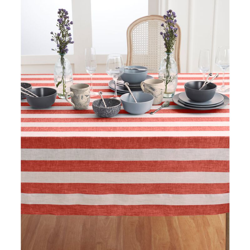 Linen Tablecloth - Cabana Stripe