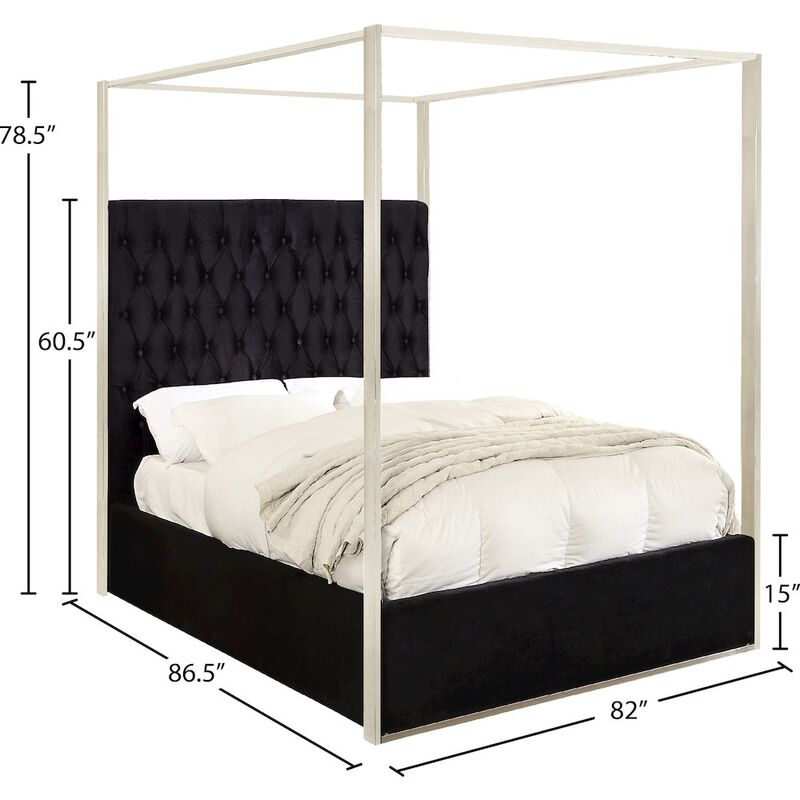 Meridian Furniture Porter Black Velvet King Bed