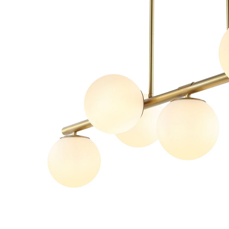 Luca Parisian Modern Glam Iron Globe Linear LED Pendant