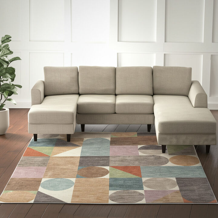 HomeRoots Checkered Area Rug