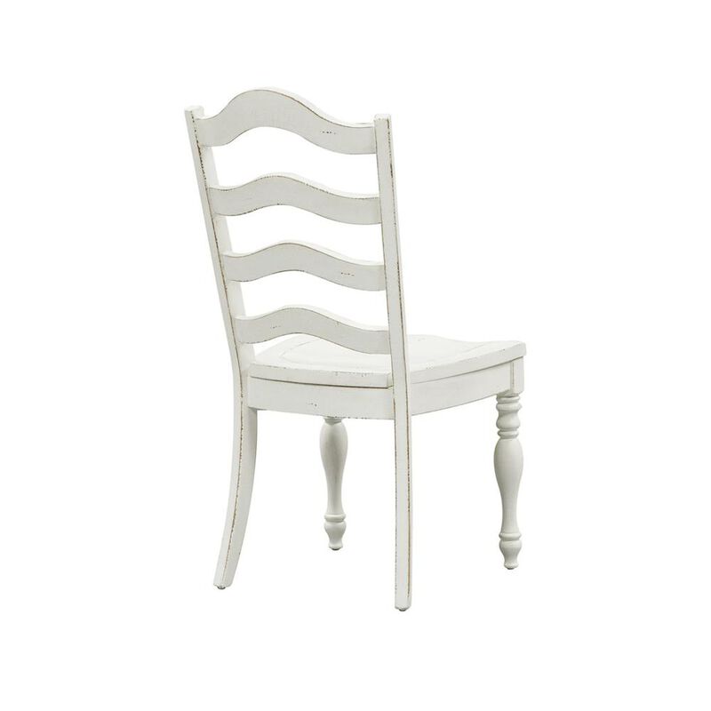 Liberty Furniture Magnolia Manor Ladder Back Side Chair (RTA) in Antique White image number 3