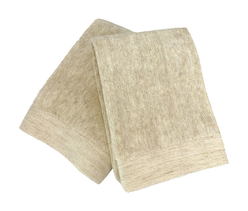 BedVoyage Melange Rayon Bamboo Cotton Hand Towel 2pk - Sand