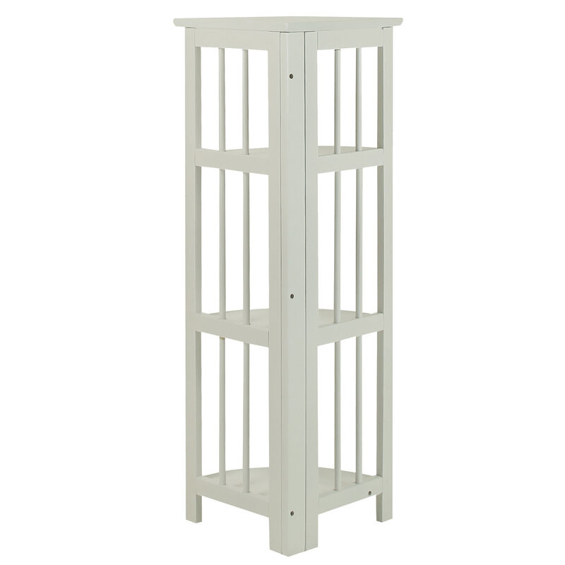 Casual Home 4-Shelves Corner Folding Bookcase, White