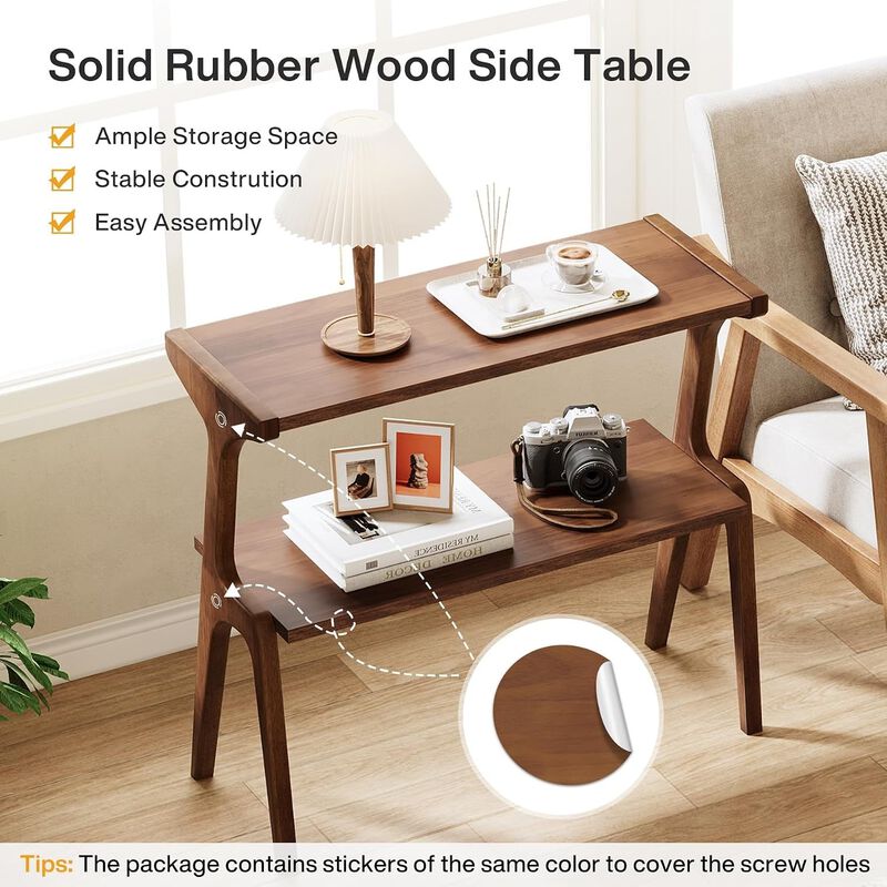 Solid Wood End Table image number 6