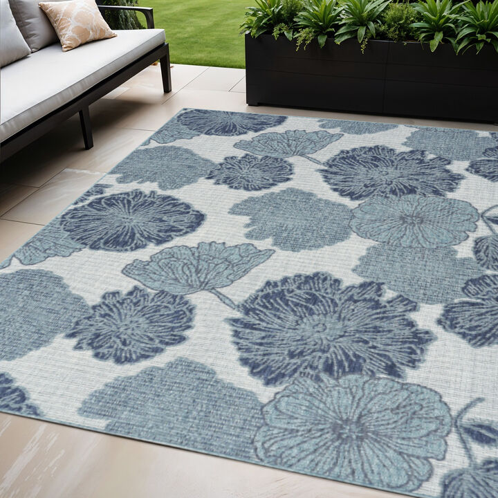 HomeRoots Floral Indoor Outdoor Area Rug