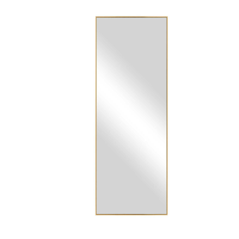 HomeRoots 71" Gold Metal Leaning Framed Full Length Mirror image number 2