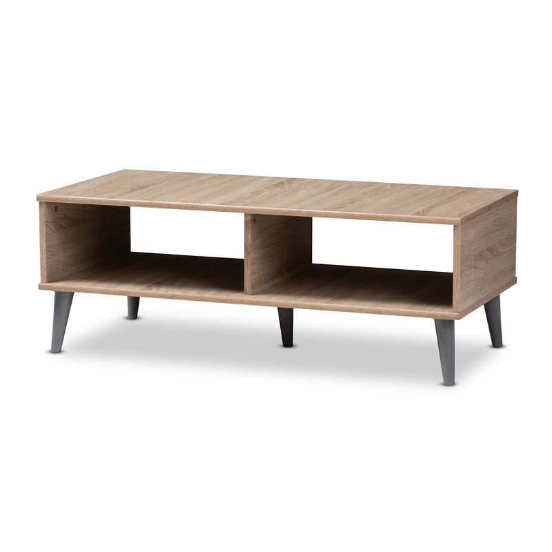 Baxton Studio Pierre Mid Century Modern Oak Wood Coffee Table