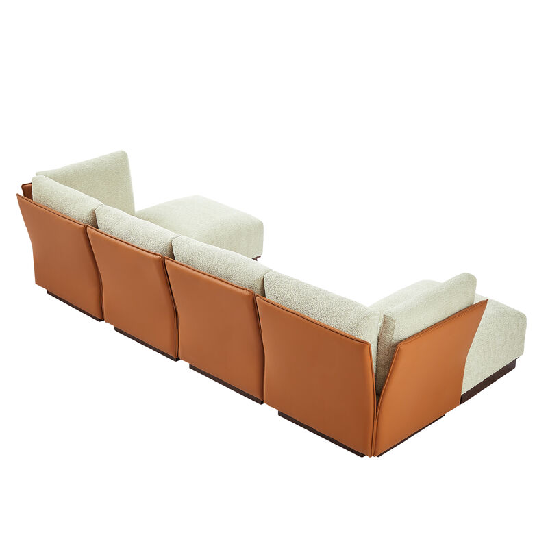 Snoxdo U Shaped Boucle Sectional Sofa image number 4