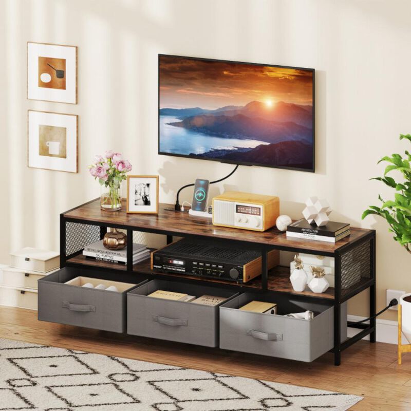 Hivvago TV Stand for TVs up to 65 Inches with Power Outlets USB Charging