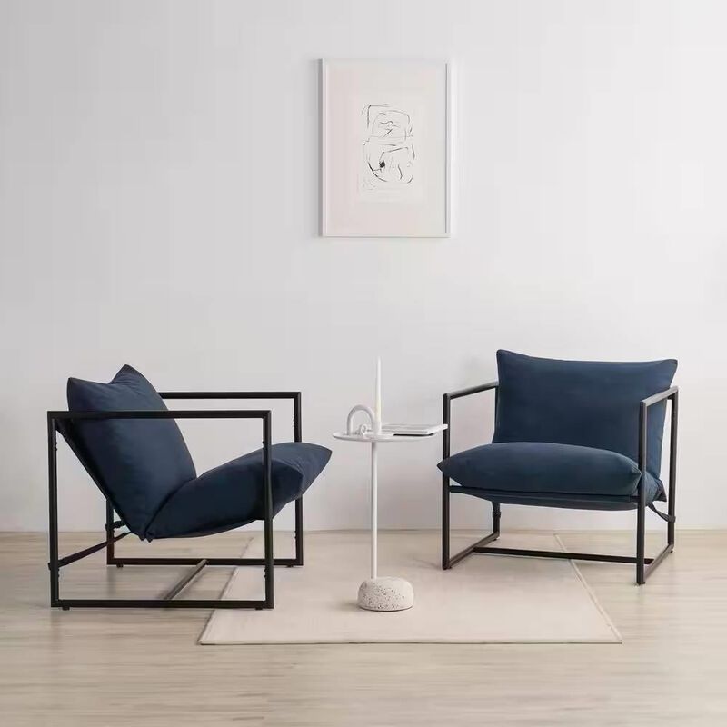 Hivvago Modern Upholstered Accent Chair with Metal Frame