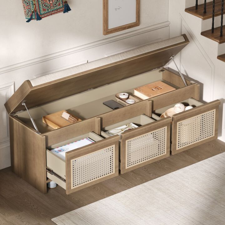 Seckbo Retro Button Tufted Upholstered Storage Bench