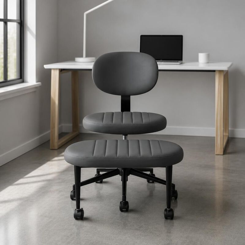 GOODSILO Ergonomic Multi-Position Cross Legged Office Chair, Swivel Rolling Meditation Fidget Chair with Back Support for Home Office image number 3