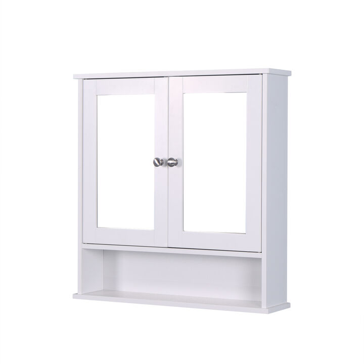 Hivvago Wall Mounted Bathroom Cabinet with 2 Mirror Doors and Adjustable Shelf