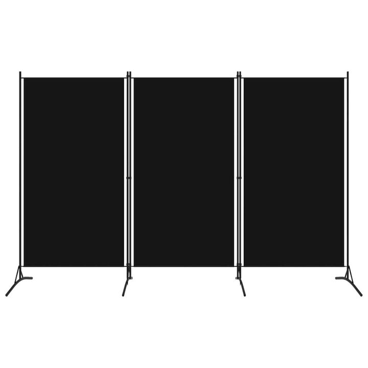 3-Panel Room Divider Black 102.4"x70.9" Fabric