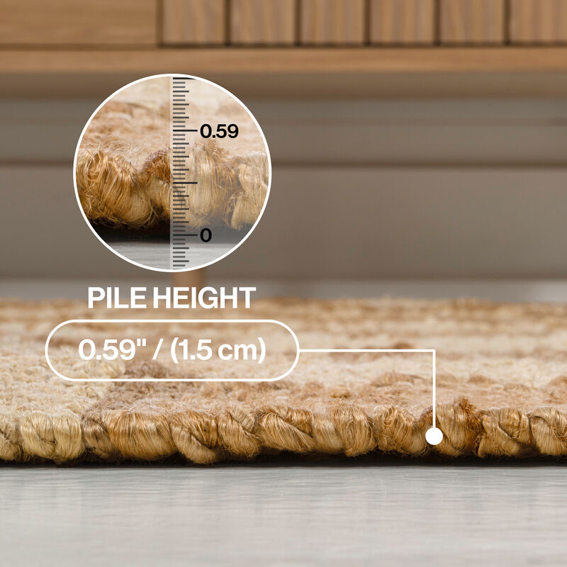 Theo Modern Farmhouse Woven Jute Checkerboard Area Rug