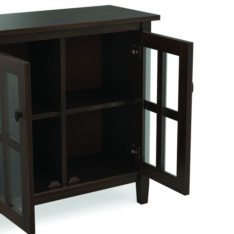 Warm Shaker SOLID WOOD 32 inch Wide Transitional Low Storage Cabinet in Tobacco Brown image number 8
