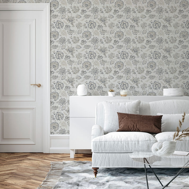 Prudie Denim Jacobean Trail Wallpaper image number 3