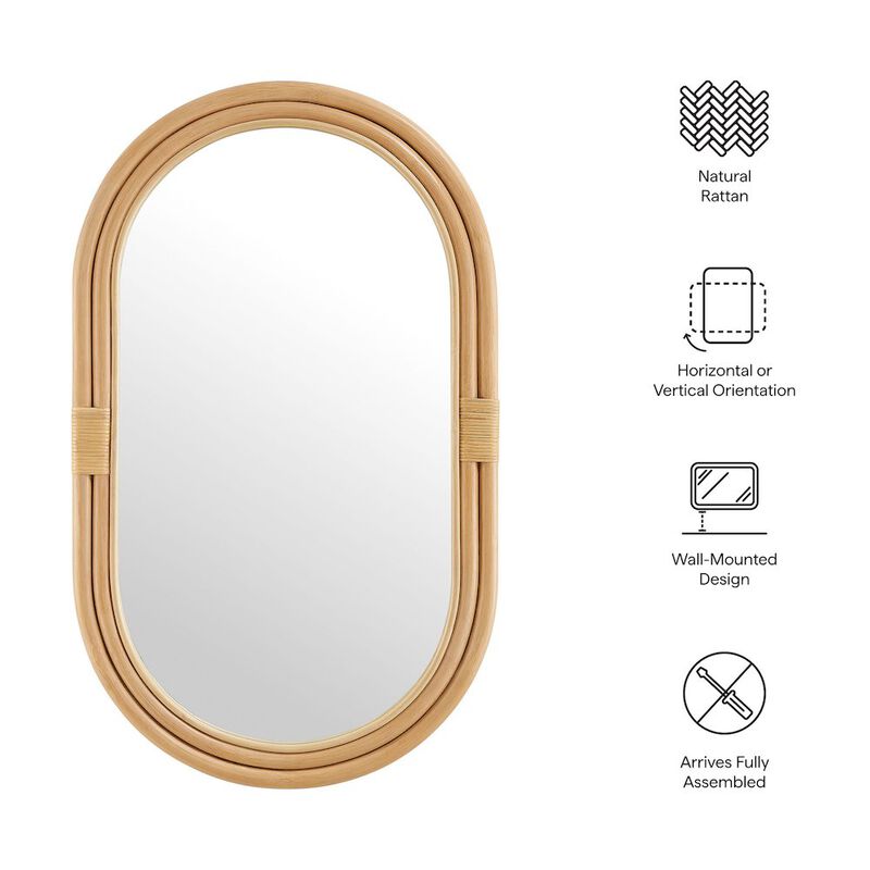 Corsica Oval Rattan Wall Mirror image number 2