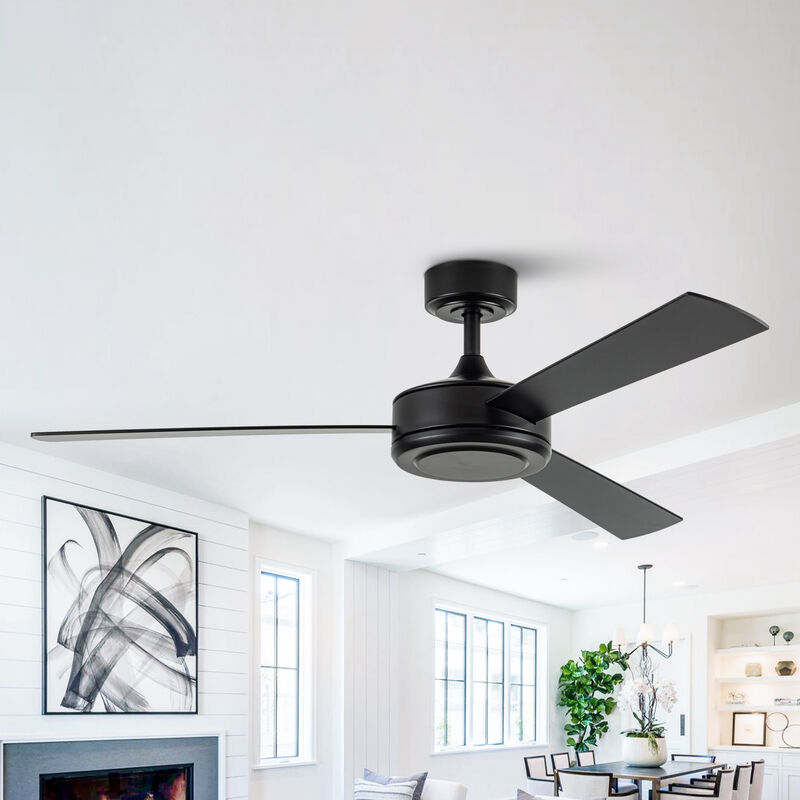 52" Industrial Black 6-Speed DC Motor Ceiling Fan with Remote