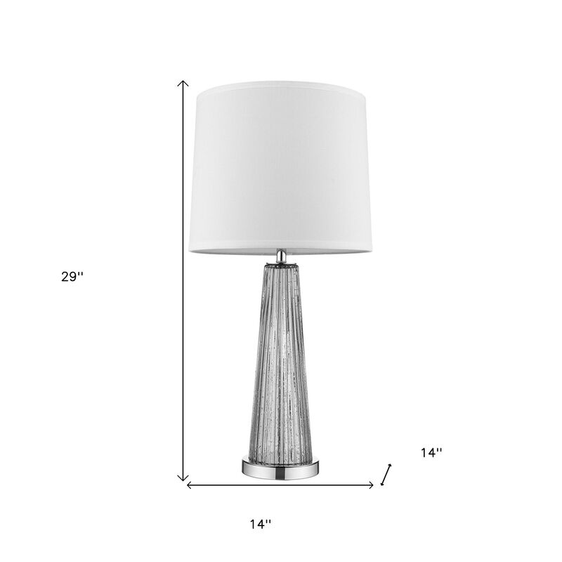 HomeRoots 29" Silver Glass Buffet Lamp With Off White Empire Shade image number 3