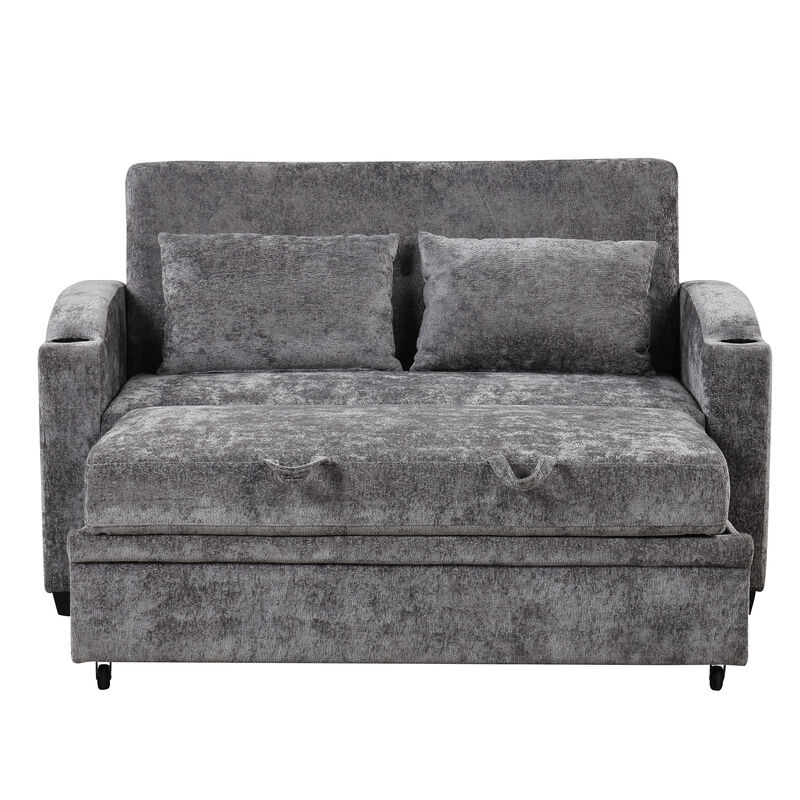 Merax Modern Chenille Convertible Loveseat Sofa