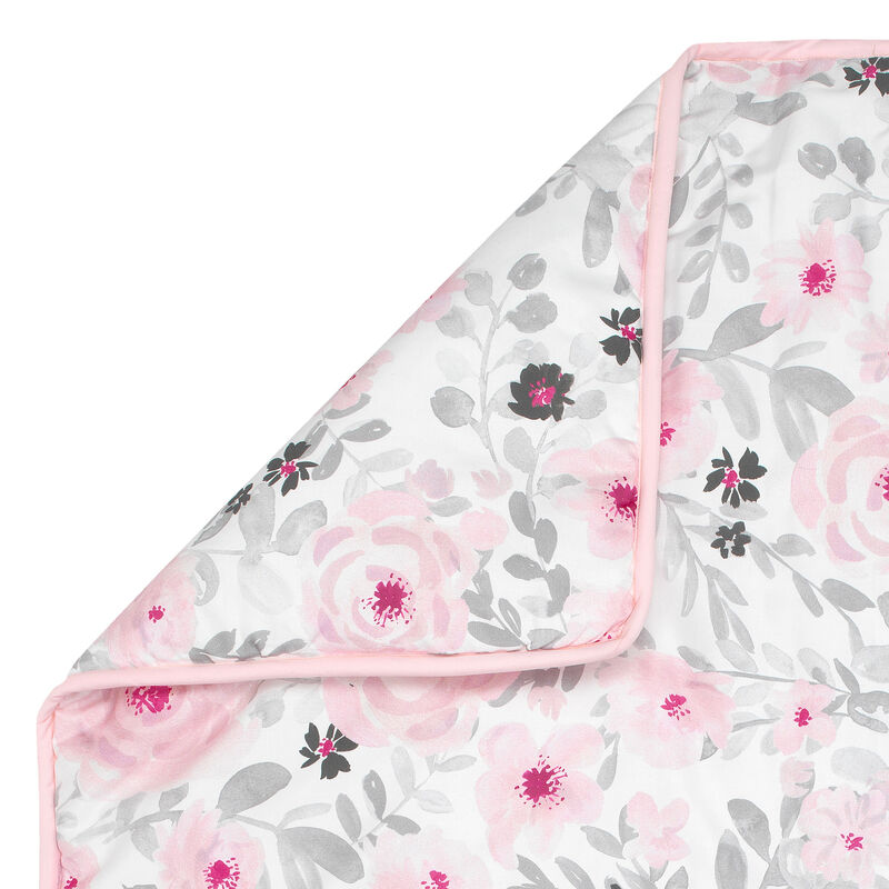 Bedtime Originals Blossom Pink Watercolor Floral 3-Piece Baby Crib Bedding Set