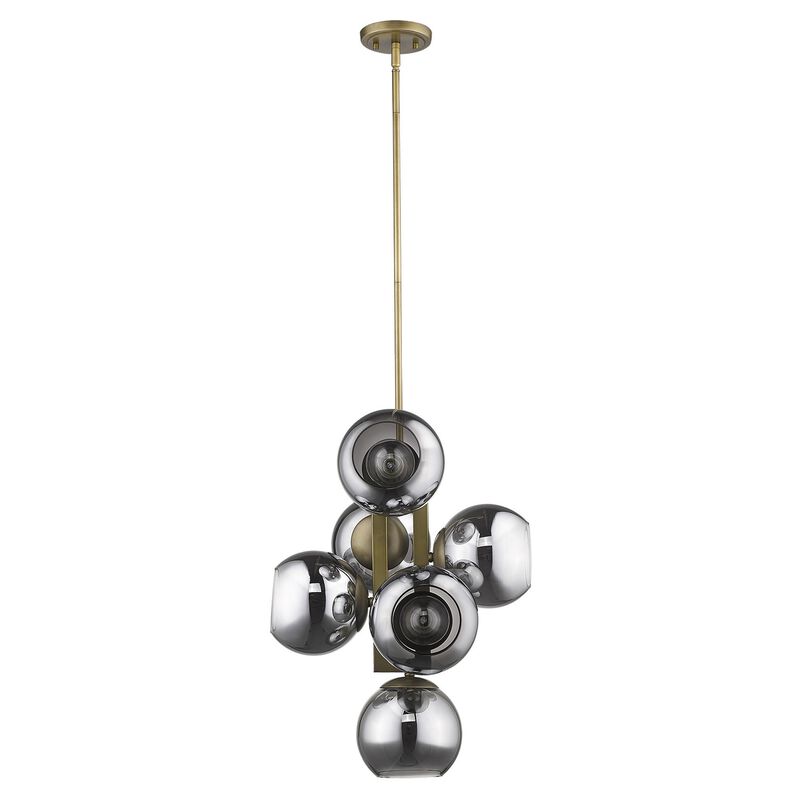 Hivvago Lunette 6-Light Aged Brass Pendant