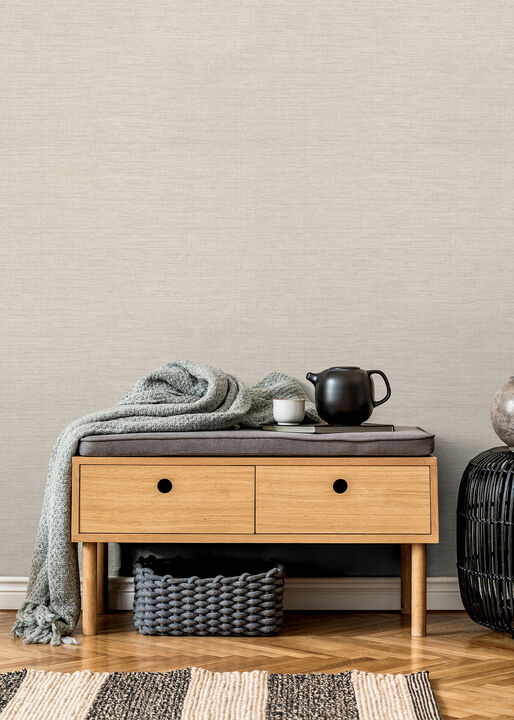 Essence Cream Linen Texture Wallpaper (Set of 2)