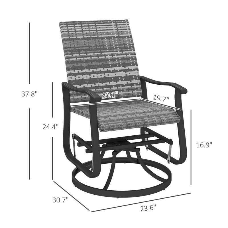 Hivvago Rattan Patio Glider Chair Set image number 2