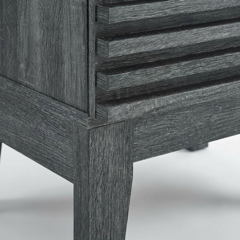 Two-Drawer Nightstand in Brown Modern Finish with Stylish Design image number 5
