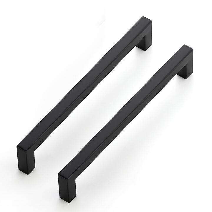 JOY DECOR 20 Pack Cabinet Handles, Black Cabinet Pulls, 7-1/2 Inch Kitchen Cabinet Handles Square Drawer Pulls Stainless Steel D