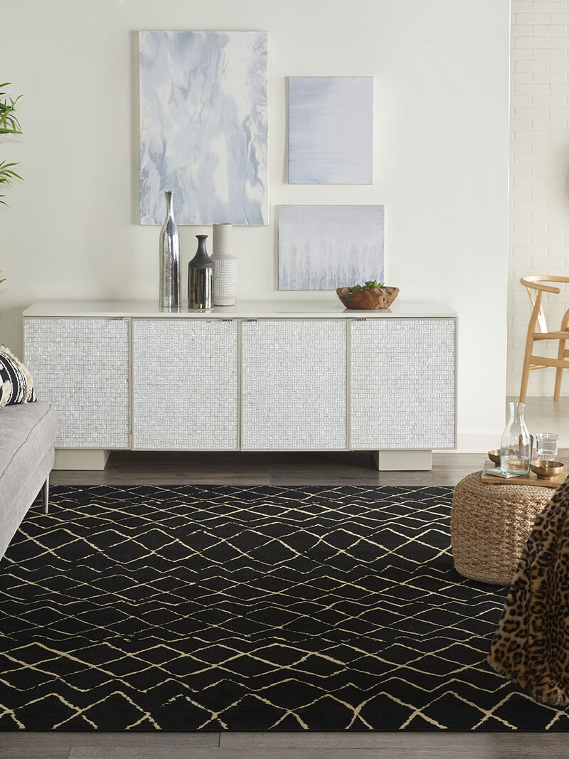 Grafix GRF04 Black 6' x 9' Rug