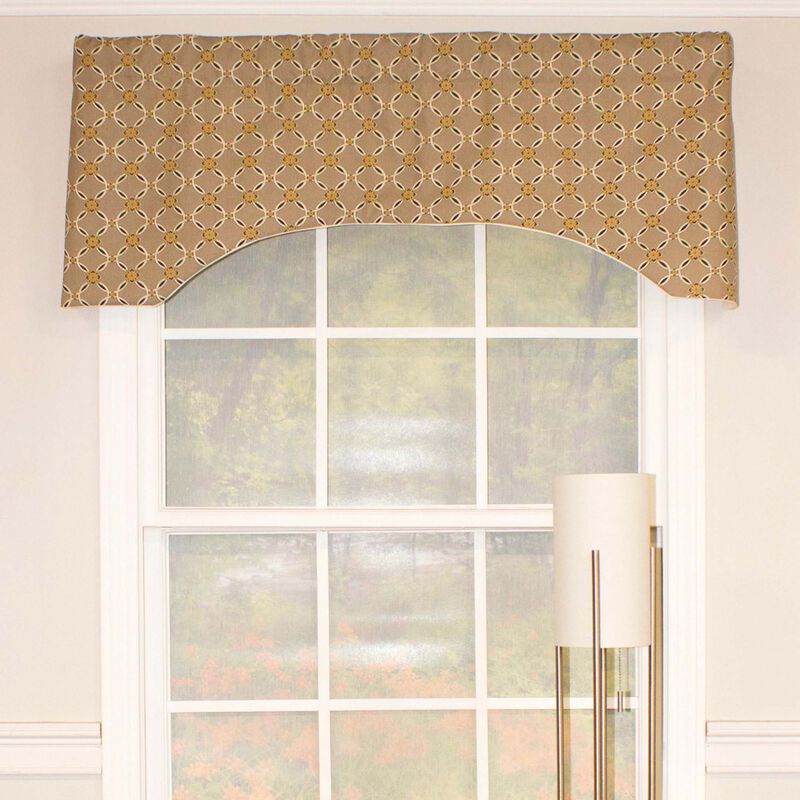 Andromeda Geometric Arch 3" Rod Pocket Valance 50" x 17" Stone by RLF Home