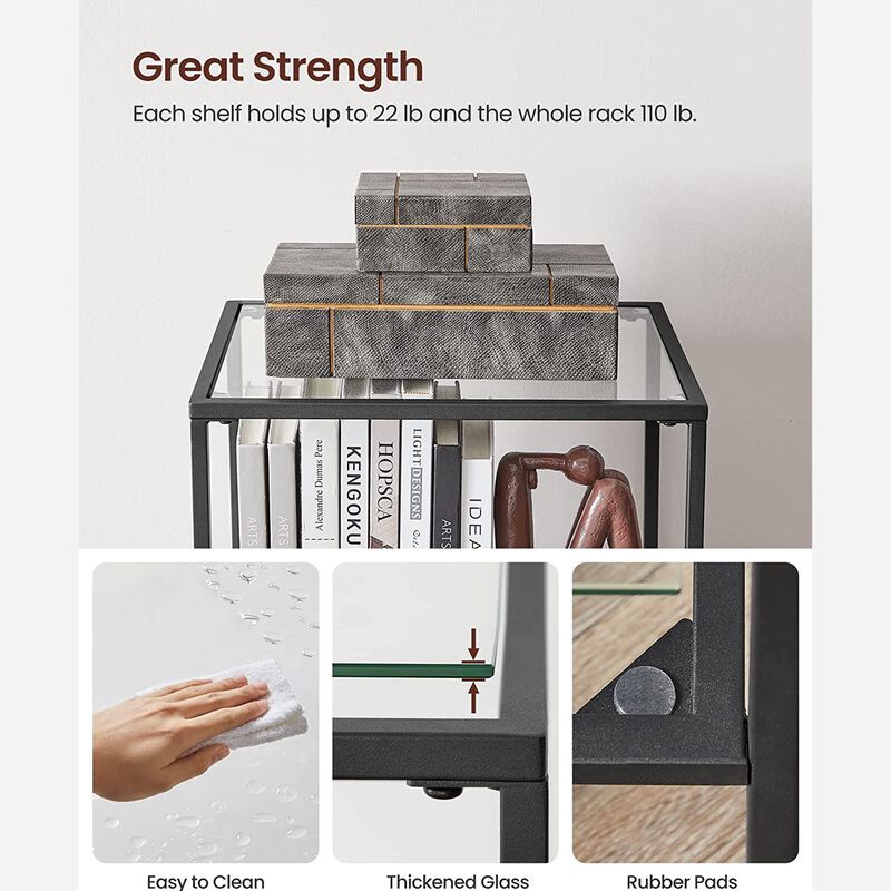 Space-Saving 5-Tier Bookshelf for Bedroom Organization