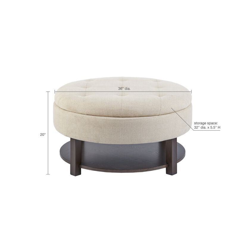Streamdale Miller Round Storage Ottoman