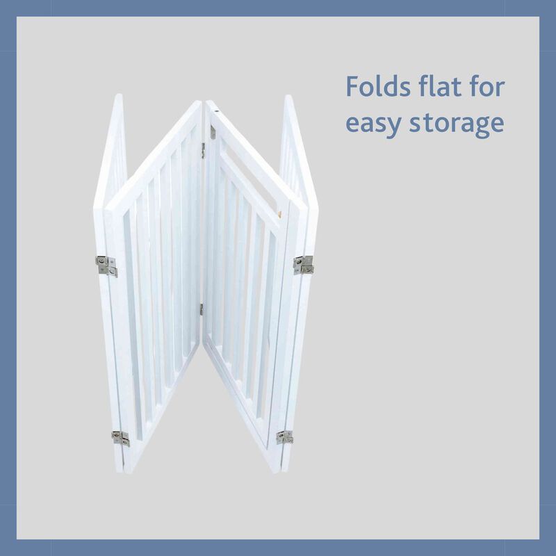 TRIXIE 4-Panel Foldable Wood Freestanding Pet Gate, Walk Thru Door, Expands to 80" image number 5