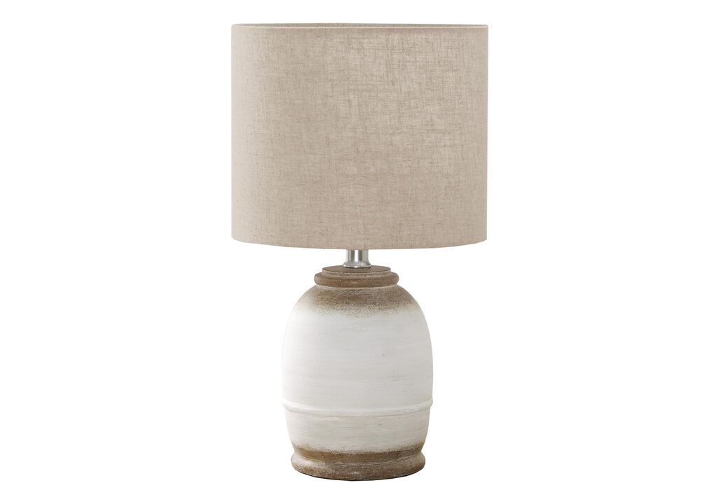 Monarch Specialties 9765, Cream, Contemporary Lighting 16" H Table Lamp Resin Beige Shade, 9.5" L x 9.5" W x 16.5" H