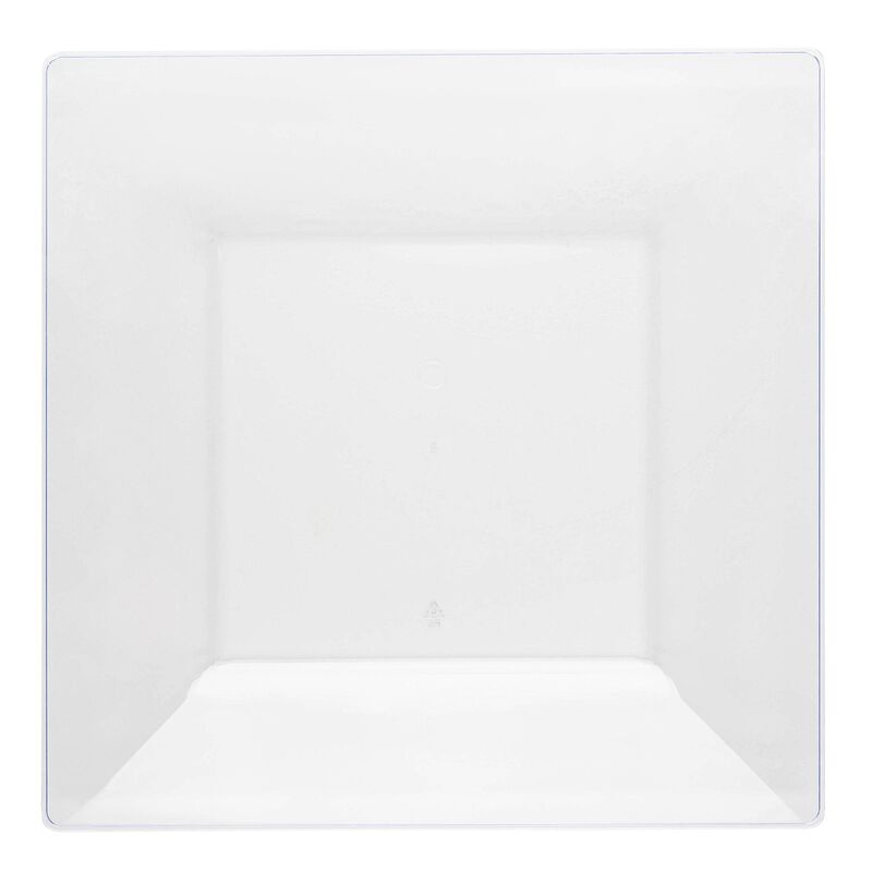 10.75" Clear Square Plastic Dinner Plates (120 Plates) image number 0