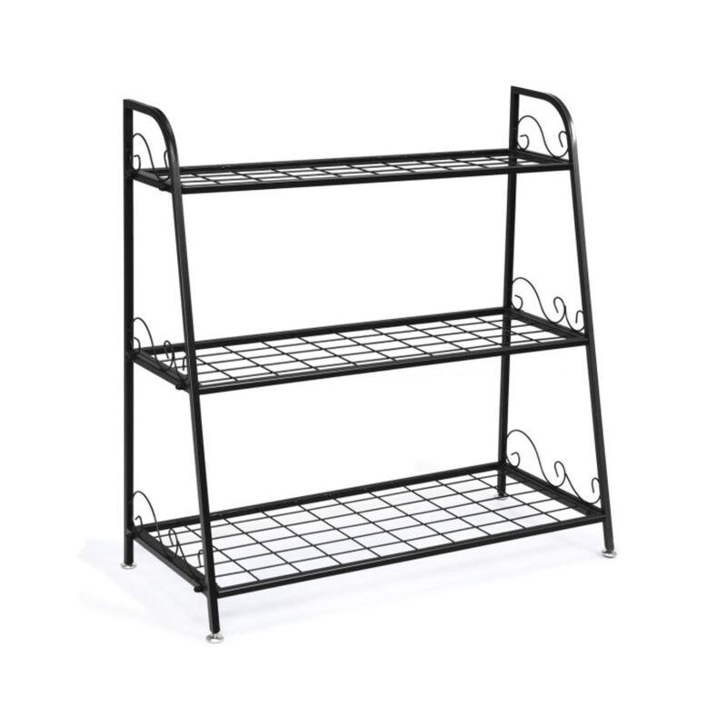 Hivvago 3-Tier Metal Plant Stand Shelf Display Rack for Plants Shoes Flower Pot