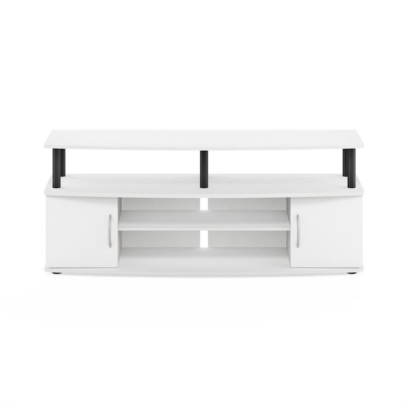 Furinno JAYA Large Entertainment Center Hold up to 55-IN TV, White/Black
