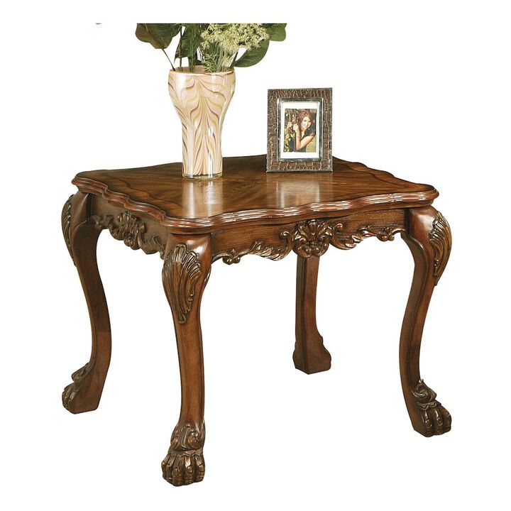 Plethoria Home Cherry Oak End Table with Cabriole Legs