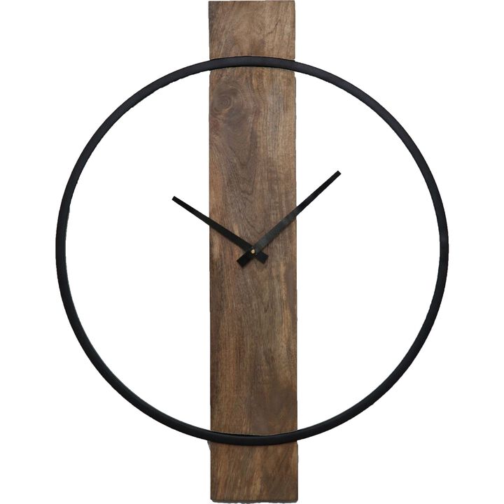 25.5" Brown and Black Traditional Battery Operated Wall Clock