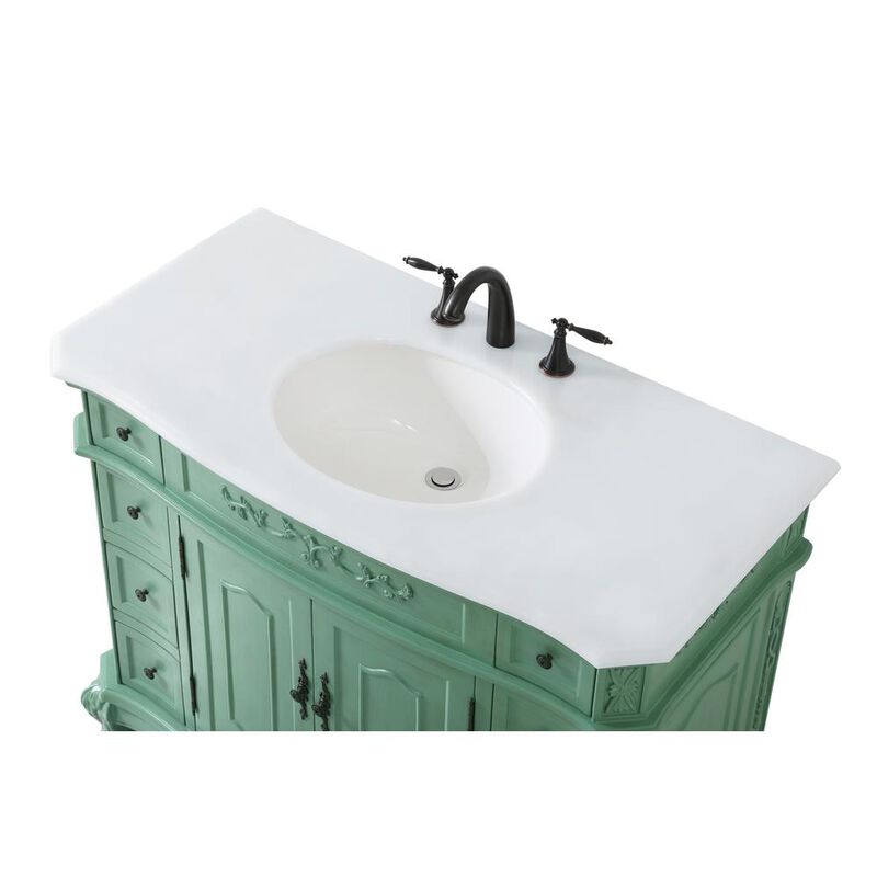 Elegant Kitchen and Bath 42 inch Single Bathroom vanity in vintage mint