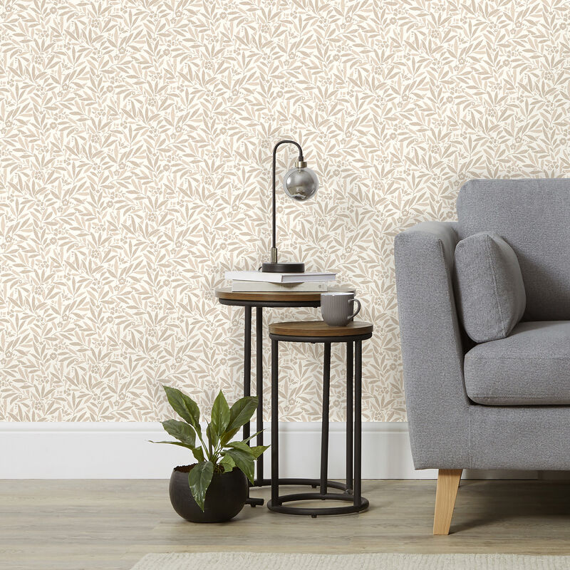 Rabanne Neutral Ditsy Leaves Wallpaper image number 2